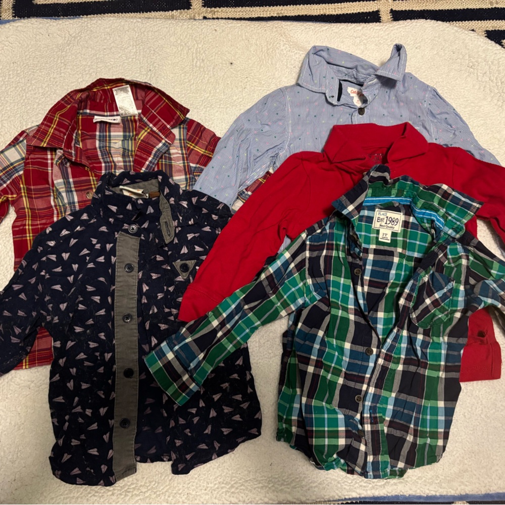 Kids Plaid and Patterned Shirt Set